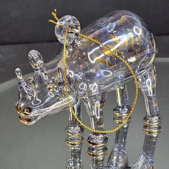 Other - Christmas Ornament Rhino Rhinoceros Figurine Blown Glass Handmade Germany